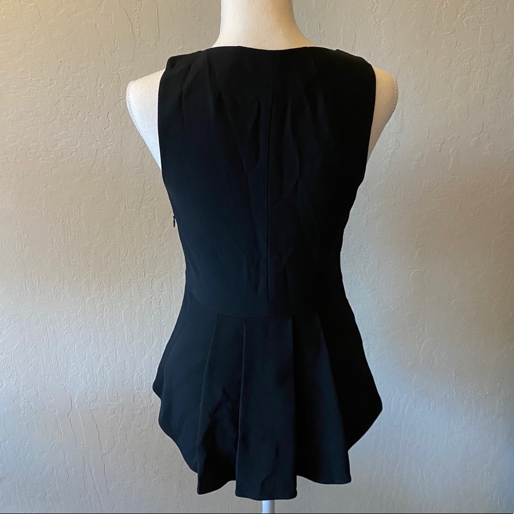Rag & Bone Black Sleeveless Hi-Low Peplum Top